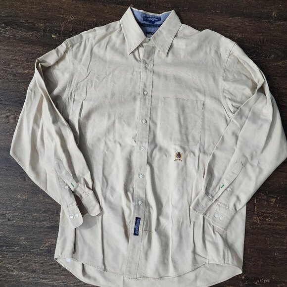 Tommy Hilfiger Other - Tommy Hilfiger Mens Shirt 16‎ 34/35 Beige Khaki Button Up Original Oxford Dress